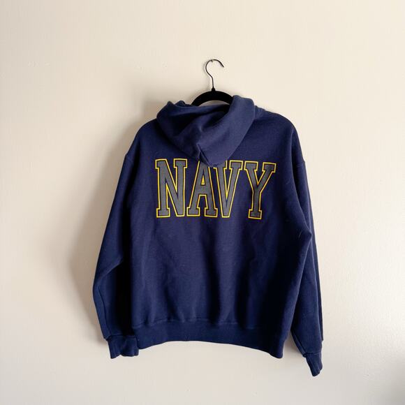 Soffe Blue United States Navy Hooded Sweatshirt - Medium USA - Picture 5 of 6